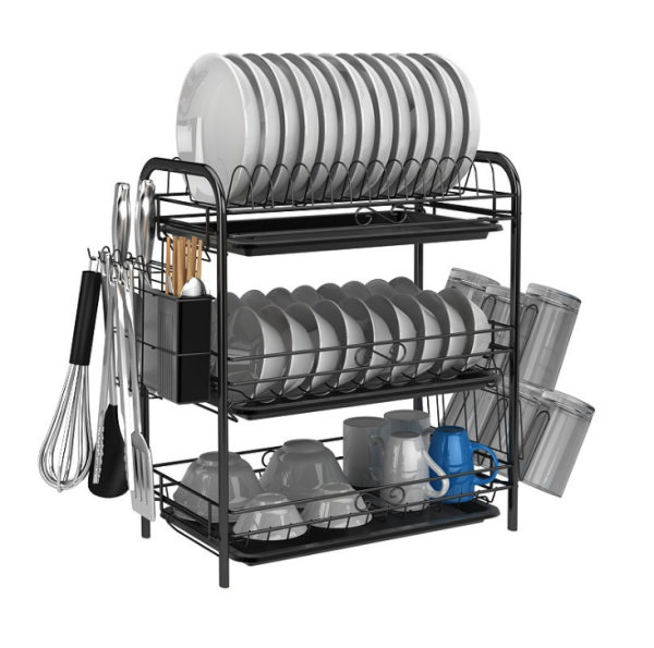 Rak pengering piring stainles Rak dapur serba guna 3 susun model D68