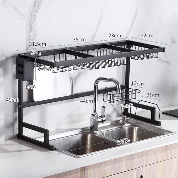 D85-rak-piring-sketch Rak pengering piring serba guna D85