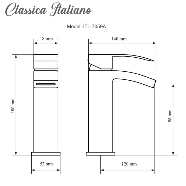 Kran deck-mount stainles kuningan ITL-7059 Classica Italiano