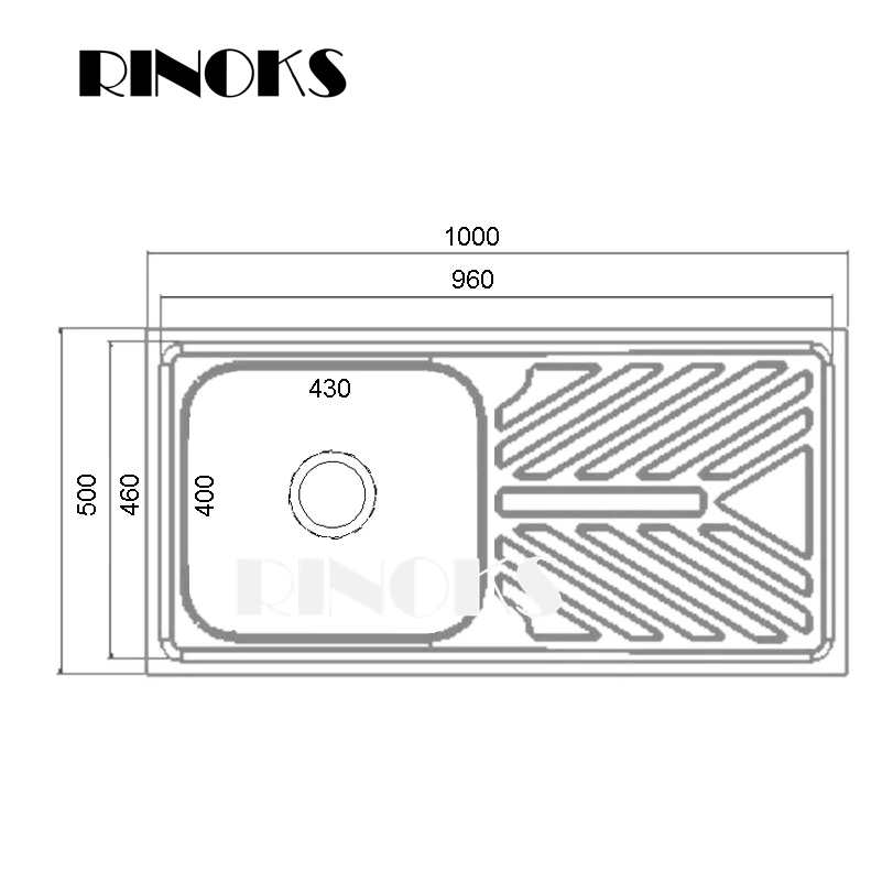 RINOKS Kitchen sink sayap Model LS-10050 sketch