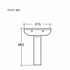 Wastafel gantung pedestal keramik Classica Italiano TC-01-801 sketch