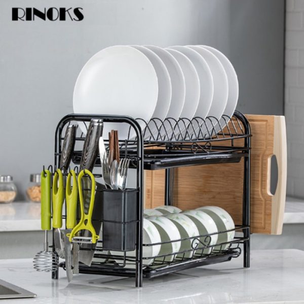 D67-rinoks-rak-piring-rak-dapur-serbaguna Rak piring serba guna 2 susun RINOKS