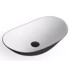 Wastafel kamar mandi oval hitam putih Classica Italiano TC-236-BW
