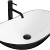 Wastafel kamar mandi oval hitam putih Classica Italiano TC-236-BW