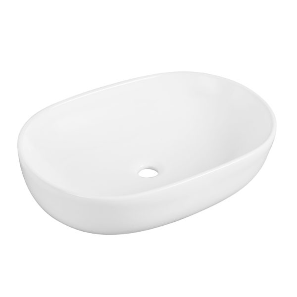 Wastafel keramik elips (oval) CLASSICA ITALIANO putih mewah anti noda