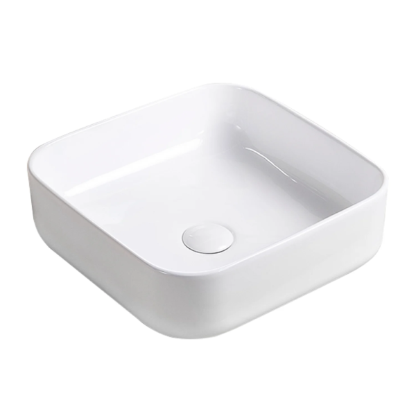 Art basin CLASSICA ITALIANO Wastafel cuci tangan keramik kotak putih anti noda