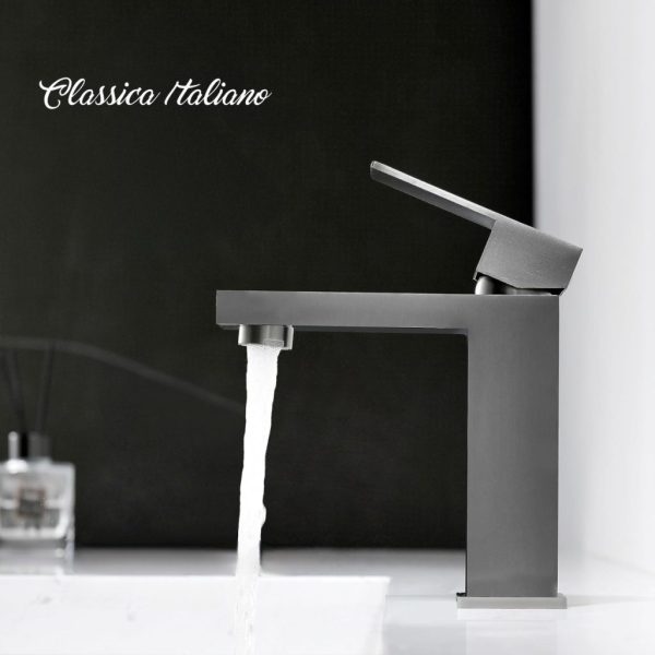 Kran wastafel stainles kuningan Classica Italiano abu gun metal grey finish